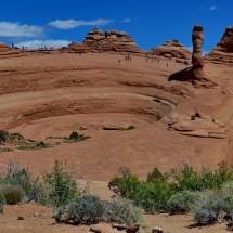 The bowl with Delicate Arch from the side (top right with shadow)